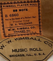Kimball Player Piano Roll B 6860 You’re The Dawn Of A Perfect Day W.R. Williams