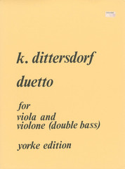 Dittersdorf Duetto Viola Double Bass Sheet Music 1971 Stert Slatford Yorke