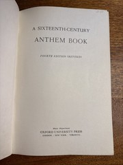 A Sixteenth-Century Anthem Book Religious Choral Vocal STAB Music Book