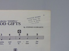 Godspell Chord Organ Selections 1971 The Herald Square Music Company