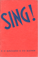 Sing! by C.C. Birchard & Co Songbook Vintage Paperback 1937