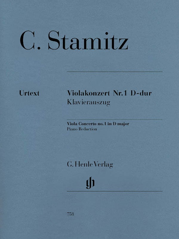 C. Stamitz Viola Concerto No 1 D Major Piano Henle Urtext Sheet Music Book