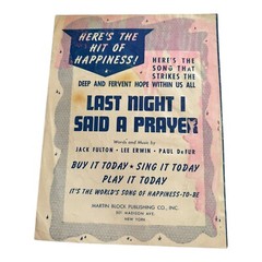 This Is No Laughing Matter VTG Sheet Music 1939 Van Loman Martin Block Frisch