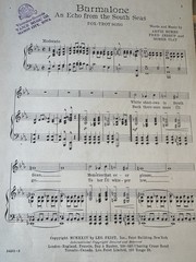 P 1924 Exotic Sheet Music BURMALONE (An Echo From The South Seas)