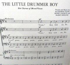 Little Drummer Boy Sheet Music 1960 Piano SATB Mixed Voices Choir Piano