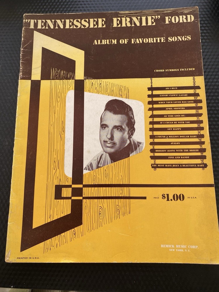 Vtg Tennessee Ernie Ford Album Of Favorite Songs Guitar Song BookSheet Music