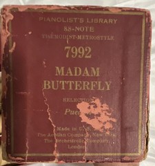 Pianolist&rsquo;s Library of Music Rolls Madam Butterfly ,Carmen, La Gioconda Lot of 3