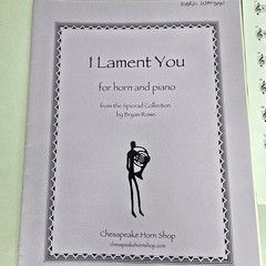 I Lament You French Horn and Piano Sheet Music Bryan Rowe Chesapeake Shop Vtg