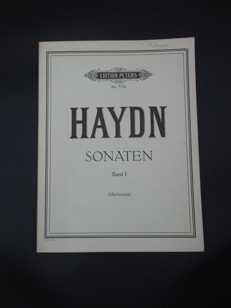 Haydn Sonaten Band I Piano Martienssen Edition Peters No 713a Sheet Music