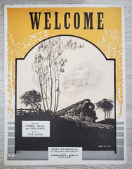 Sheet Music Welcome 1924 Tommie Malie Dick Finch Jack Little Barbelle Art