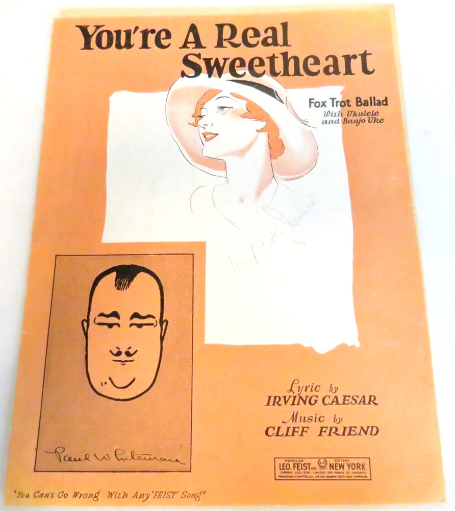 You&rsquo;re A Real Sweetheart Fox Trot Ballad Sheet Music 1928 Iriving Caesar