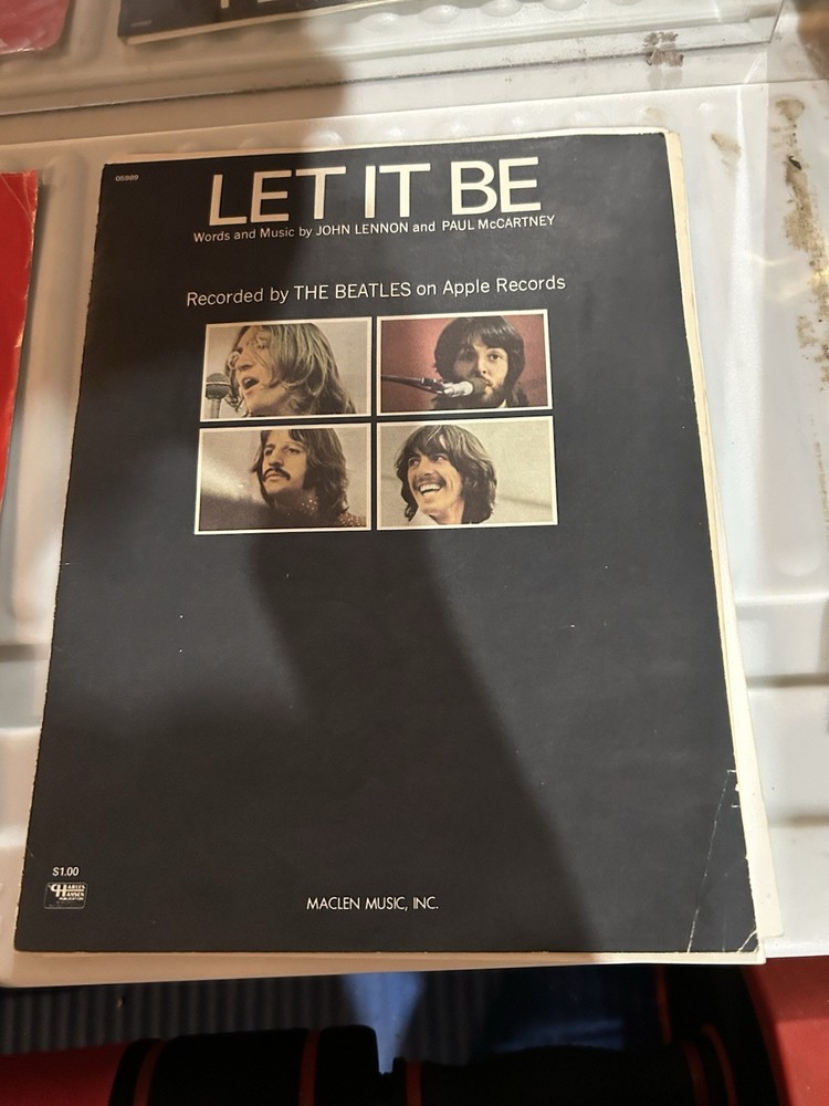 BEATLES LET IT BE SONG BOOK SHEET MUSIC PIANO GUITAR 1970 TAB LYRICS