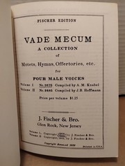 VADE MECUM : Motets Hymns & Offertories for Male Voices – 1939 Vintage Paperback