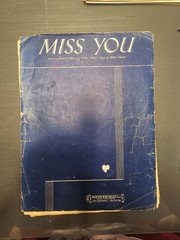 Miss You ~ Tobias/Tobias/Tobias ~ 1939 Santly-Joy Sheet Music
