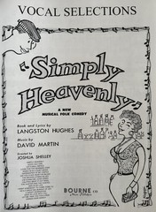 SIMPLY HEAVENLY Vocal Selections 1957 Broadway Sheet Music Langston Hughes RARE!