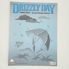 Vintage 1990 Drizzly Day Piano Solo Sheet Music by Lois Rehder Holmes