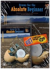 DRUMS FOR THE ABSOLUTE BEGINNER MUSIC BOOK/DVD PACK SEALED BRAND NEW ON SALE