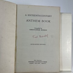 A Sixteenth-Century Anthem Book Religious Choral Vocal STAB Music Book