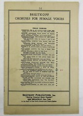 c1925 Breitkopf Music Choruses For Female Voices BLACK ROSES Sibelius Lester