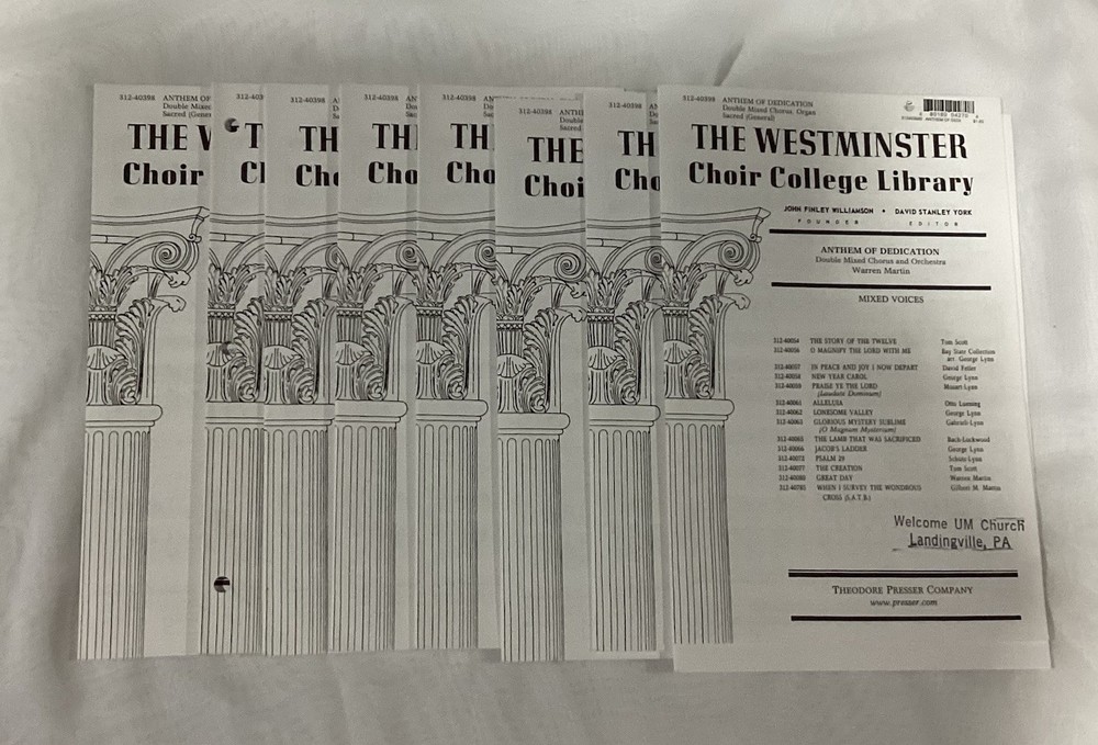 Theodore Presser Company Anthem of Dedication Mixed Voices Organ Sheet Music (8)