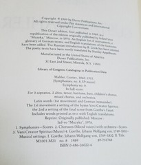 Mahler ~ Symphony No. 8 In Full Score 1989 Dover Publications SC Trade Paperback