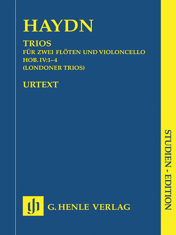 Study Score Haydn London Trios Hob IV 1-4 2 Flutes Cello Henle Urtext 7×10 Book