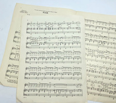 1967-68 Hair The American Tribal Love Rock Musical Sheet Music 5 Pages Vintage
