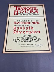 Vintage Tranquil Hours Piano Forte Music Book Theodore Presser 1901 Sabbath Dive