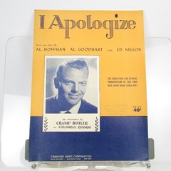I Apologize Sheet Music Champ Butler Crawford 1931 Piano Ukulele Lyrics