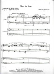 Clair de Lune for 2 or Multiple Harps transcribed by Carlos Salzedo