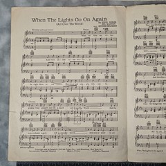 1942 When The Lights Go On Again Sheet Music WWII Homefront Song Seller Marcus!!