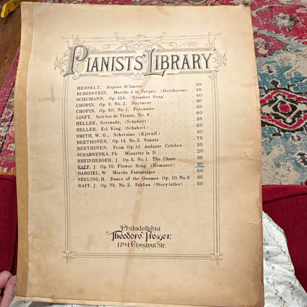 Theodore Presser Pianists&rsquo; Library Sheet Music Piano Solo Classical