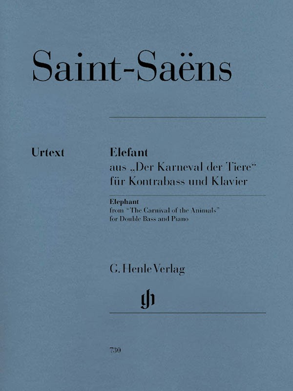 Saint-Saens Elephant from Carnival of Animals Double Bass Henle Urtext Book
