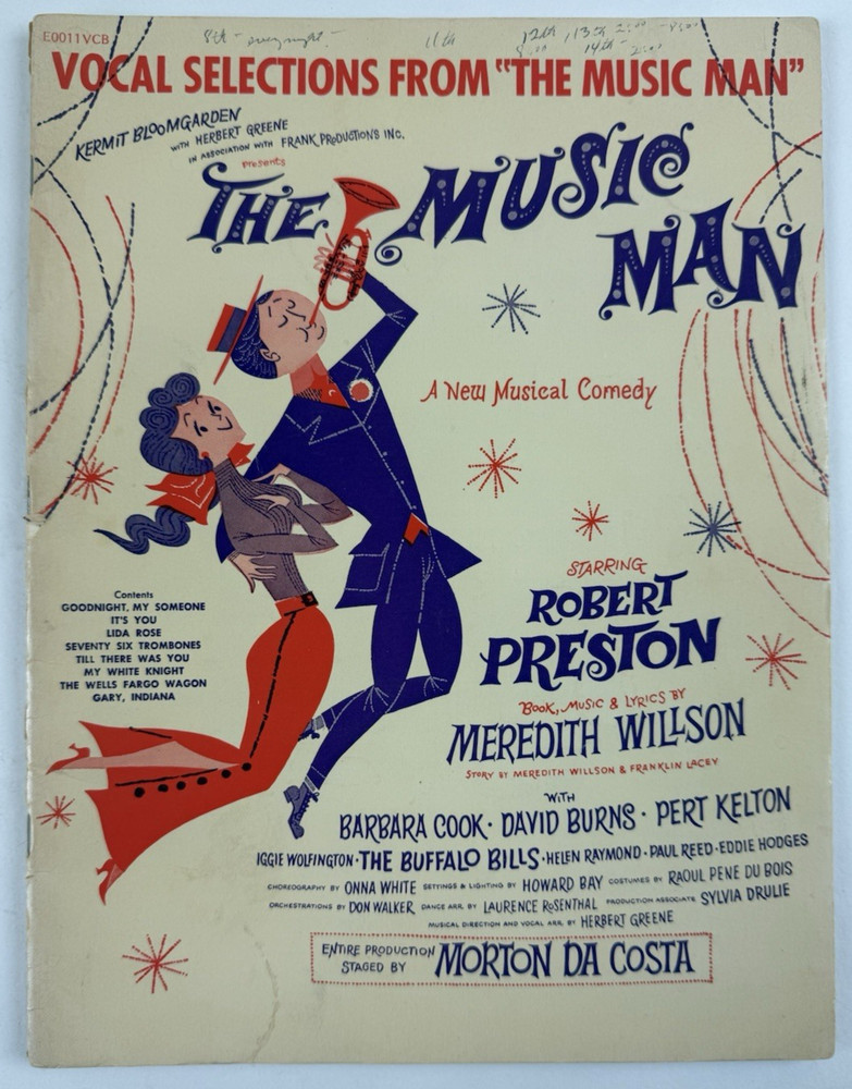 Vtg 1957 Vocal Selections From The Music Man Musical Sheet Music Book