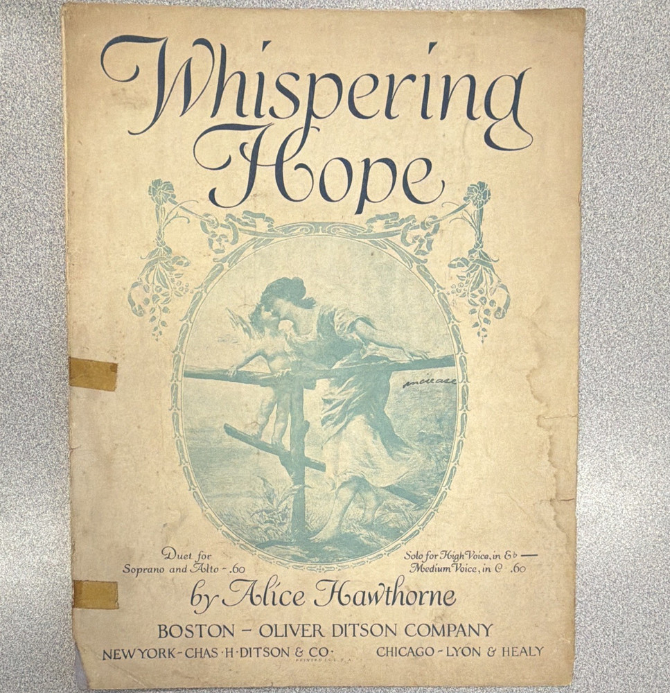 Oliver Ditson Company Whispering Hope Sheet Music Piano/Voice Solo MPN L.115-3