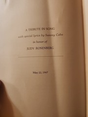 1967 SAMMY CAHN INVITE SONG SHEET HONOR JUDY ROSENBERG EINSTEIN MEDICAL COLLEGE