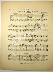 The Merry Widow By Franz Lehar 1908 Sheet Music Art cover By Jenkins~ Dancers~