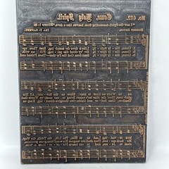 Antique Metal Printing Press Plate Sheet Music Hymn Hymnal 4 x 7