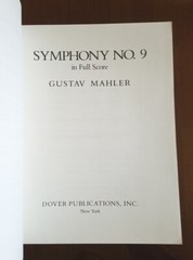 Mahler ~ Symphony No. 9 In Full Score 1992 Dover Publications SC Trade Paperback