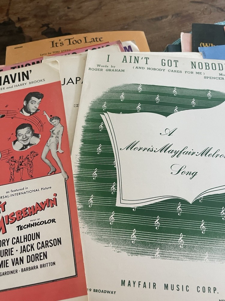 76 Pieces of Sheet Music From 1949 to 1964 Piano Solo