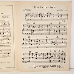 Vintage 1939 Sunrise Serenade Sheet Music by Jack Lawrence & Frankie Carle