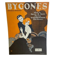 Bygones 1924 Vintage Sheet Music Art Deco Cover Harry Kerr Abrahamson Warner