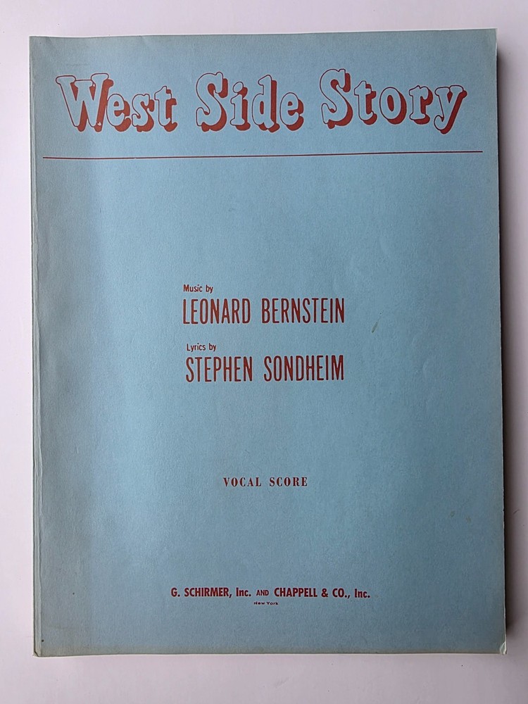 WEST SIDE STORY Vocal Score by Bernstein Sondheim Schirmer Chappell 1957 Ed 2310