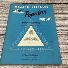 William Stickles Tri Chord Piano Popular Music Book 1954 Edition