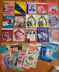 Lot of 33 VTG 1940s Piano Sheet Movie Music Betty Grable Humphrey Bogart Goodman