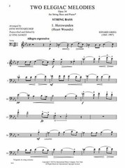 GRIEG TWO ELEGIAC MELODIES OPUS 34 STRING BASS & PIANO-INTERNATIONAL MUSIC BOOK