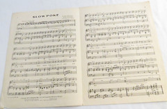Slow Poke Sheet Music Red Stewart 1951 Pee Wee King Chilton Price