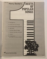 Vintage 1971 Harry Dexter’s Duets of Popular Songs – Sheet Music for Piano