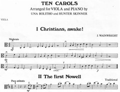 TEN CAROLS Arr. For VIOLA & Piano By Bolitho & Skinner
