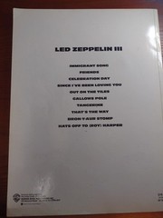 Led Zeppelin Songbook Off The Record (3rd Album) Tabulature Very Good Condition